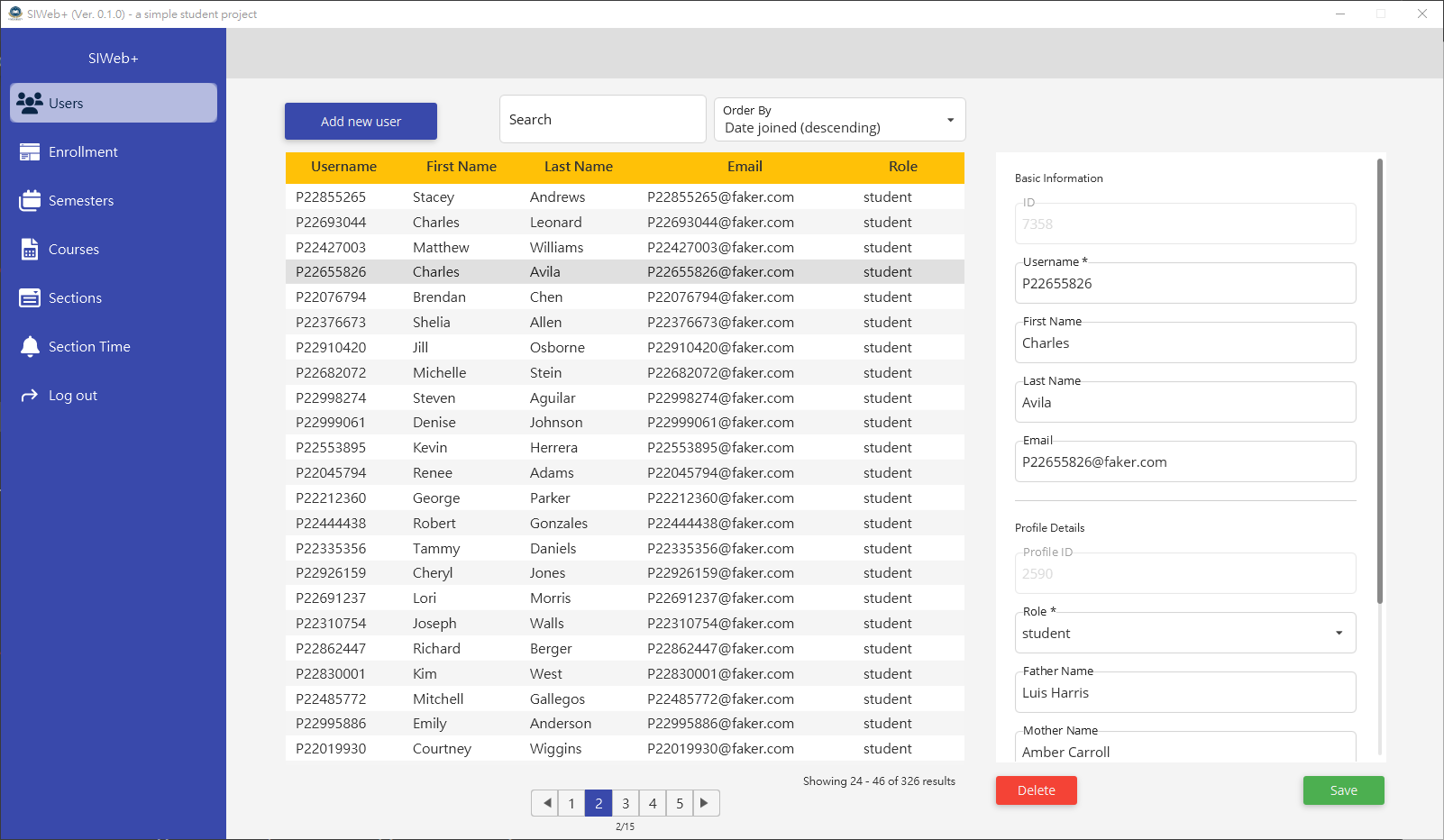 SIWeb+ Java Client Screenshot